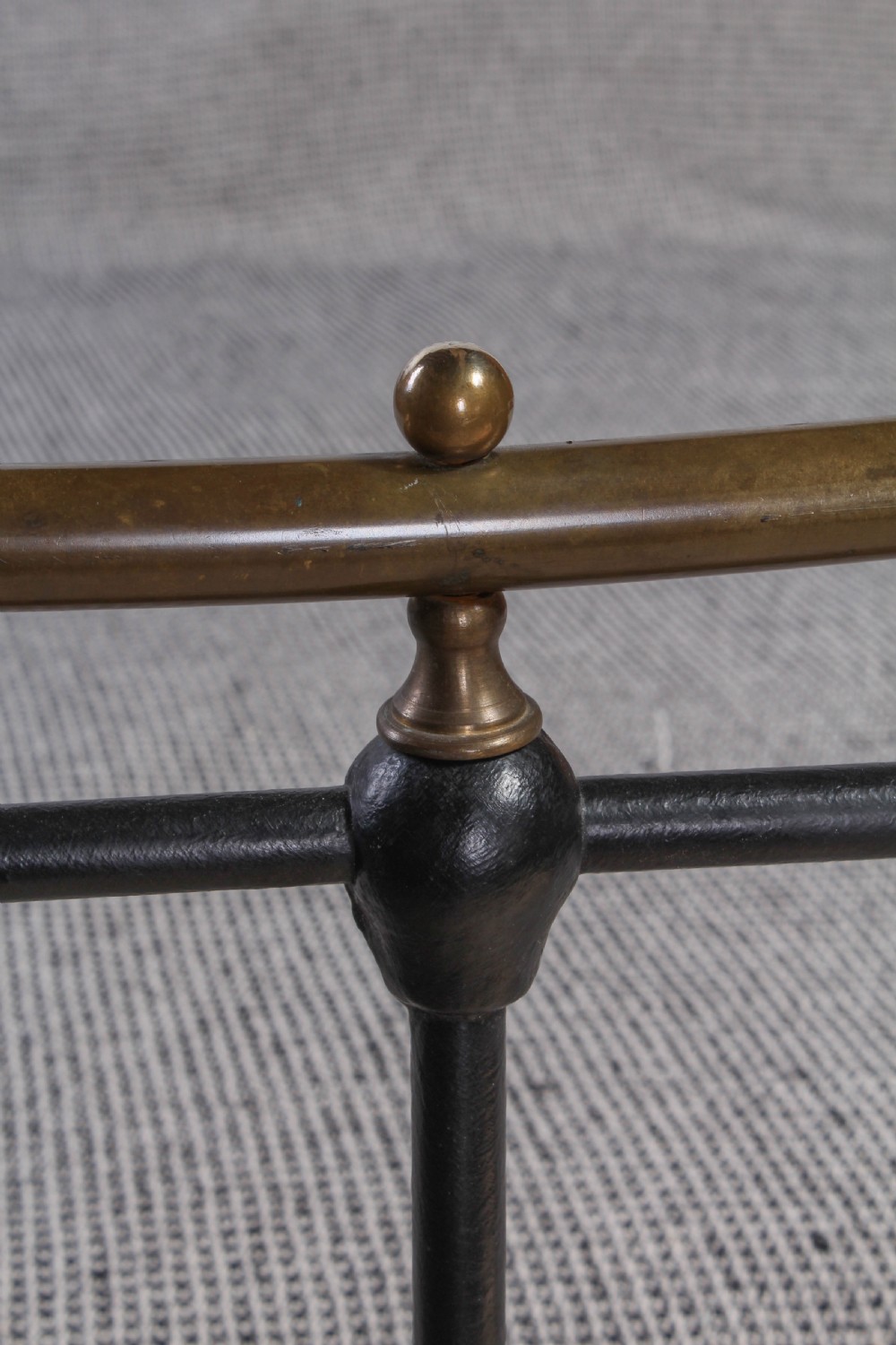 Attractive Edwardian dip rail brass and iron double bed  View V