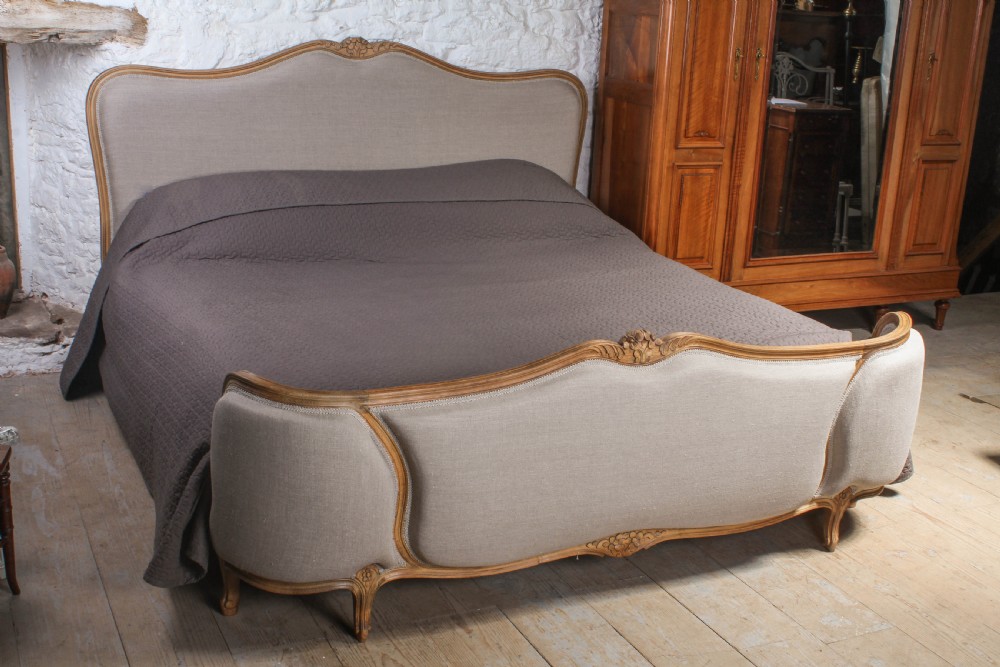 Fabulous newly upholstered  6Ft super king size demi corbeille 