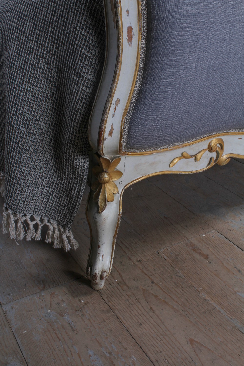 Louis XV style French upholstered king size bed View V