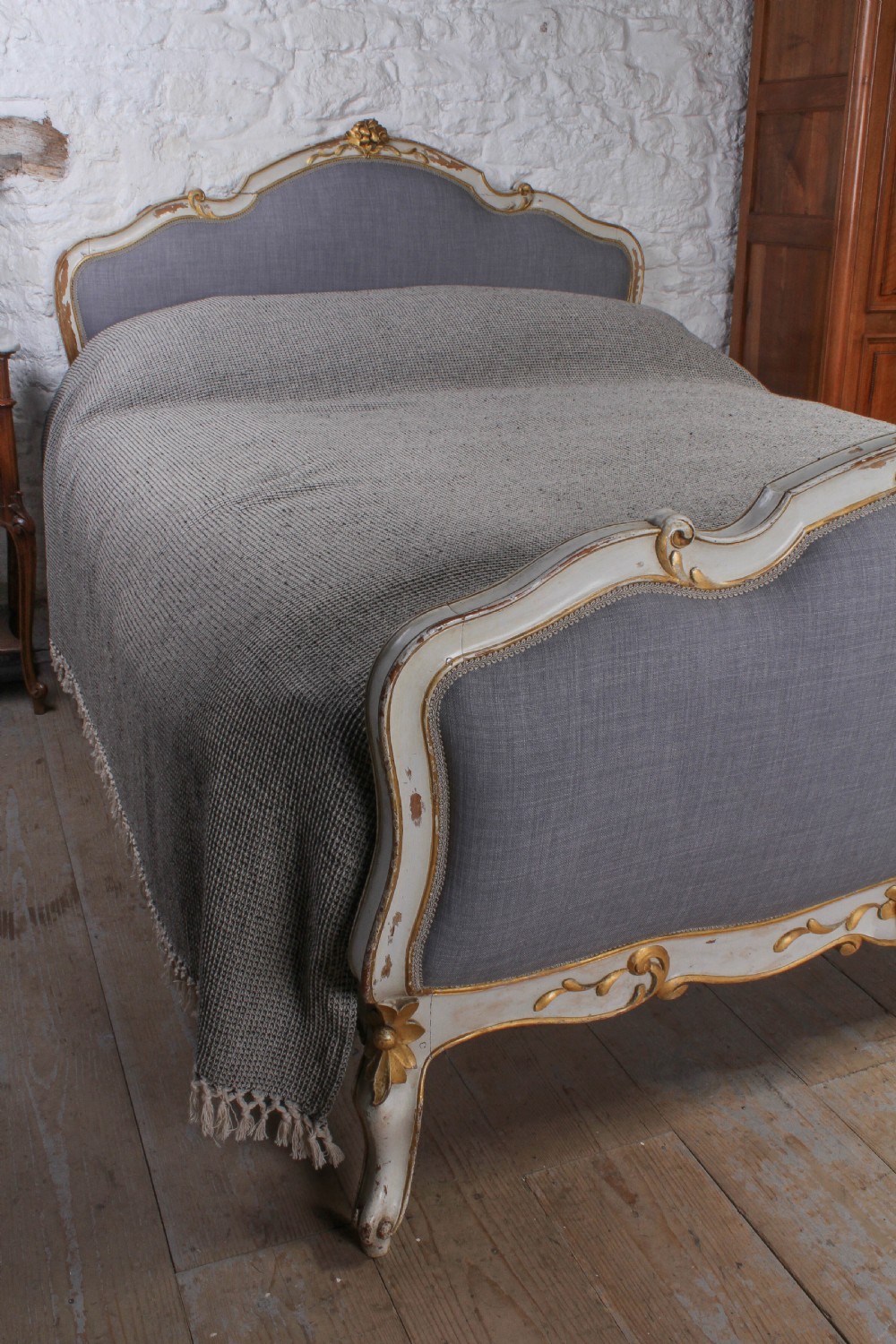 Louis XV style French upholstered king size bed View VI