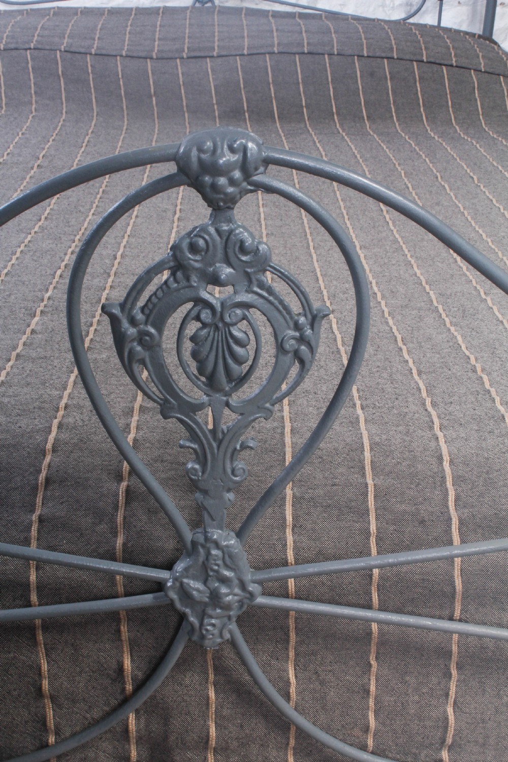 Pretty early Victorian double brass and iron bed View III