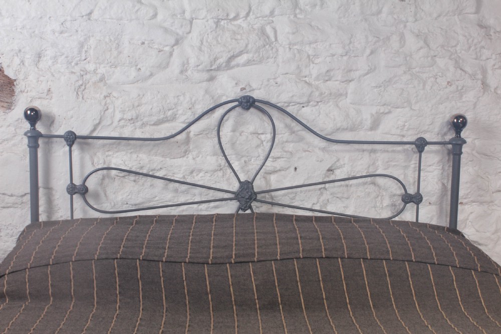 Pretty early Victorian double brass and iron bed View V