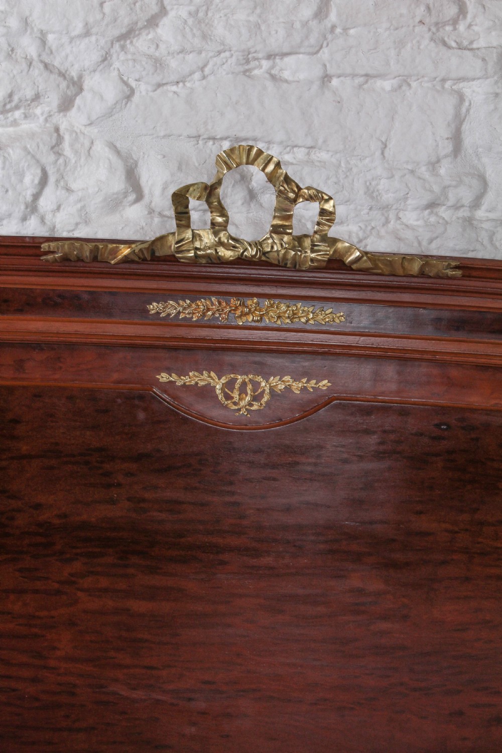 Striking French mahogany king size bed with gilded mounts View VI