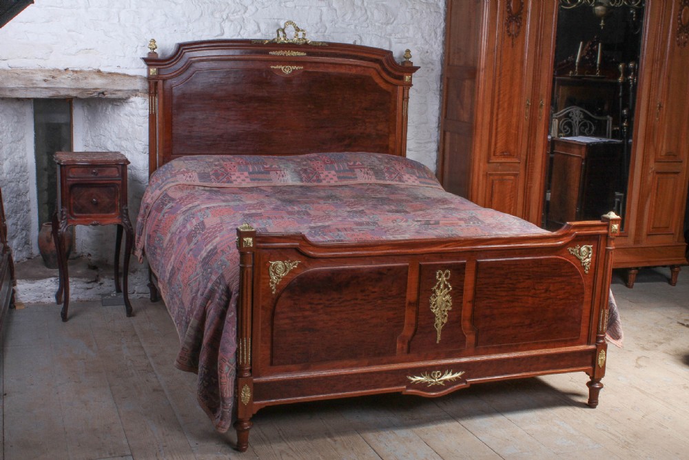 Striking French mahogany king size bed with gilded mounts View VIII