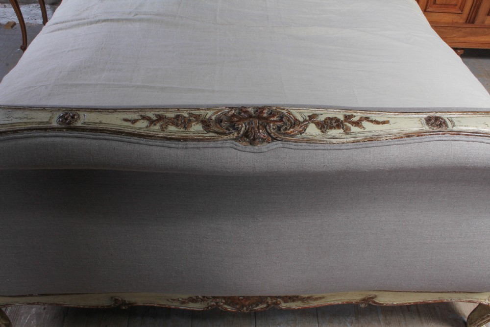 Exceptional rare early Louis XV scroll top king size bed View IV