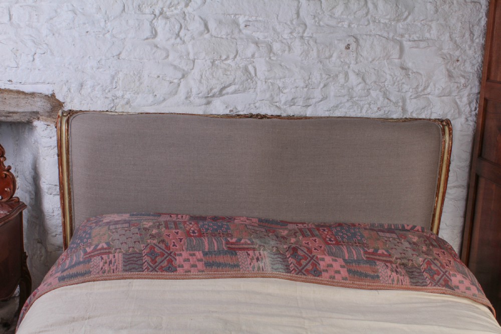 Exceptional rare early Louis XV scroll top king size bed View VII