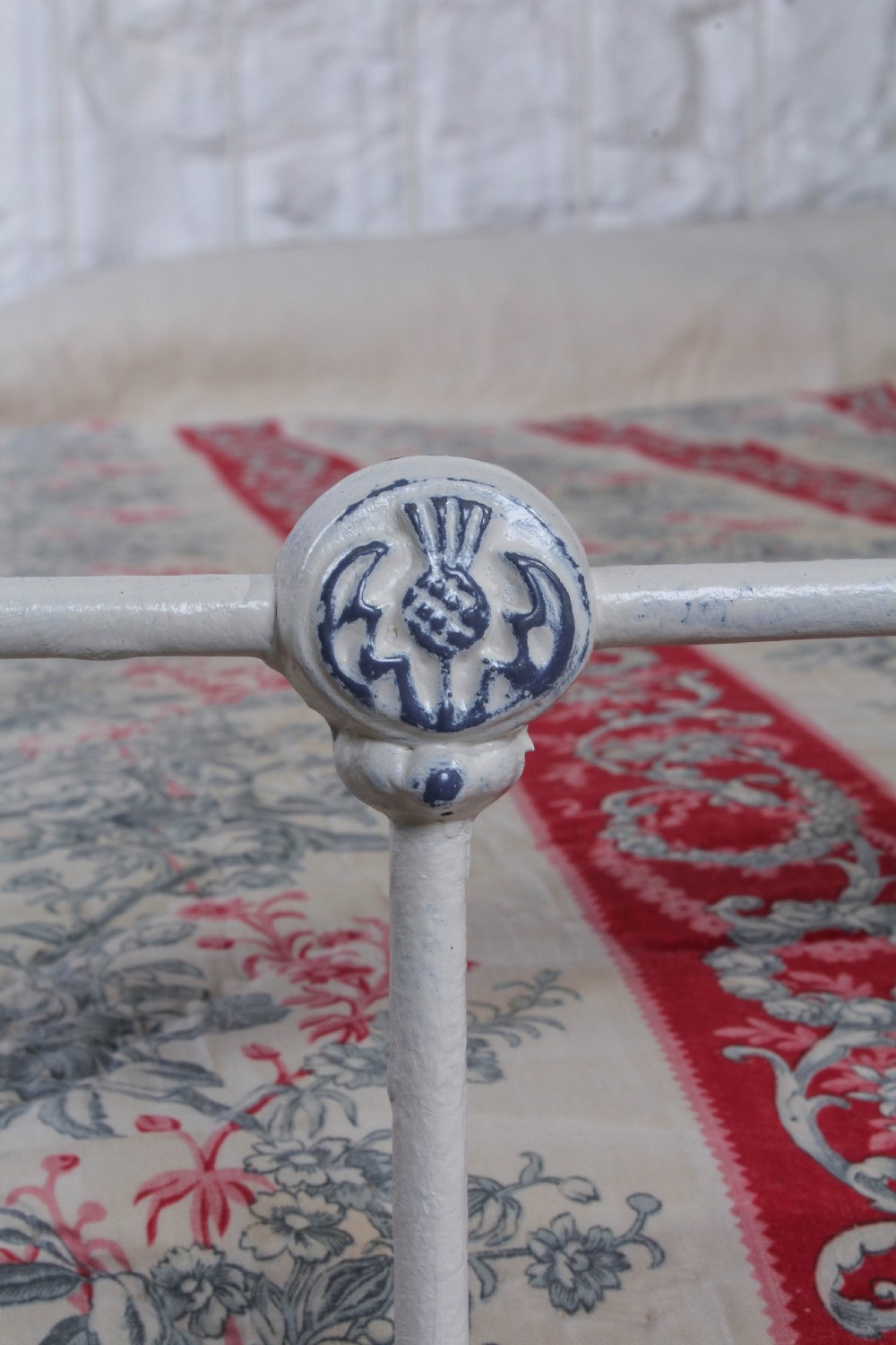 Lovely French 5Ft king size iron and brass bed  View III