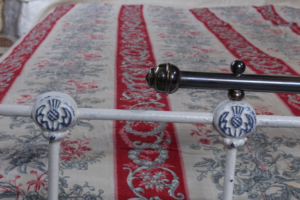 Lovely French 5Ft king size iron and brass bed  View X