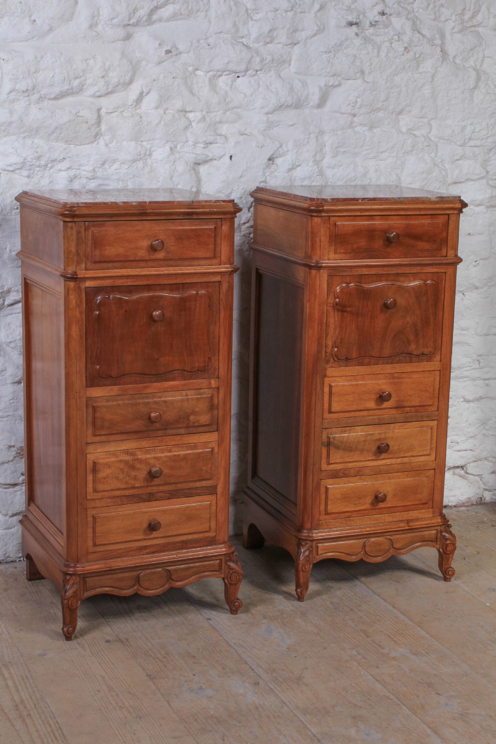 Very nice pair of French cherry bedside cabinets