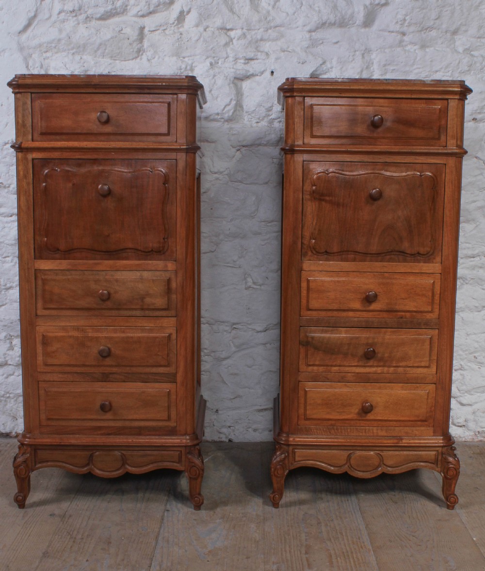 Very nice pair of French cherry bedside cabinets View III