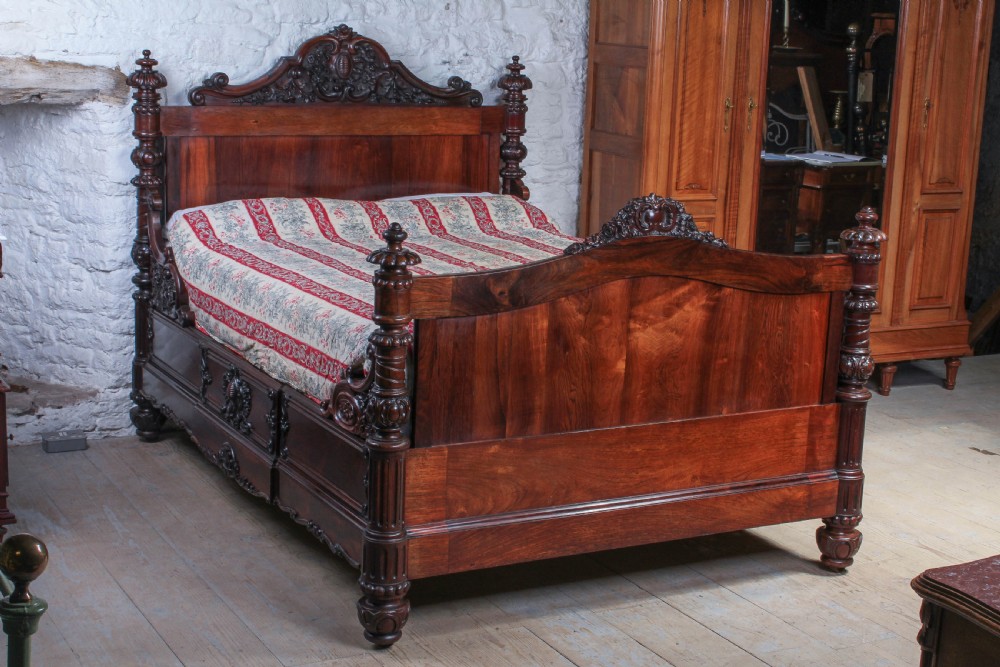 Spectacular Rosewood carved double bed