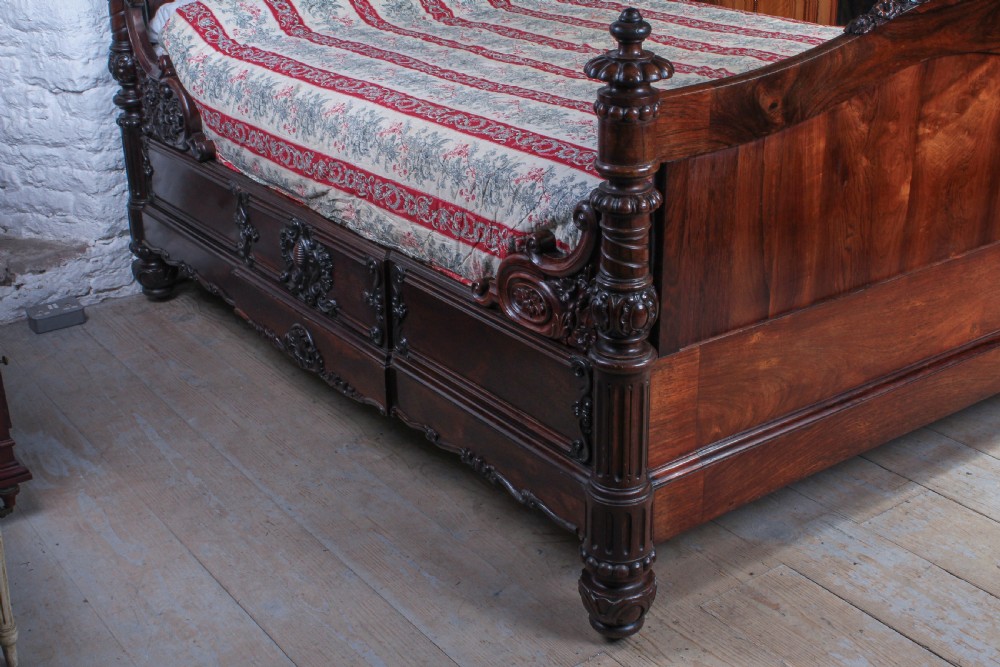 Spectacular Rosewood carved double bed View II