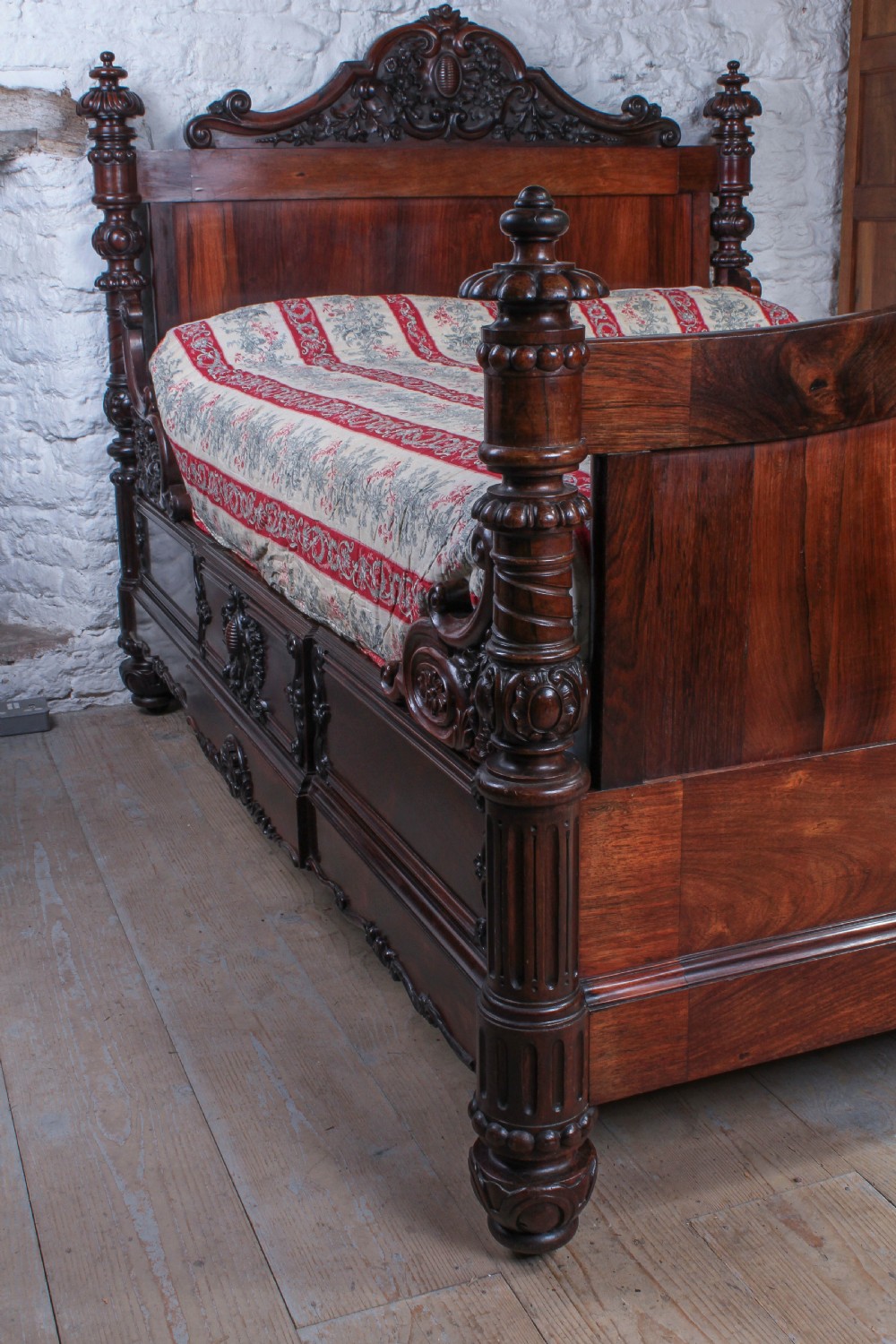 Spectacular Rosewood carved double bed View XI