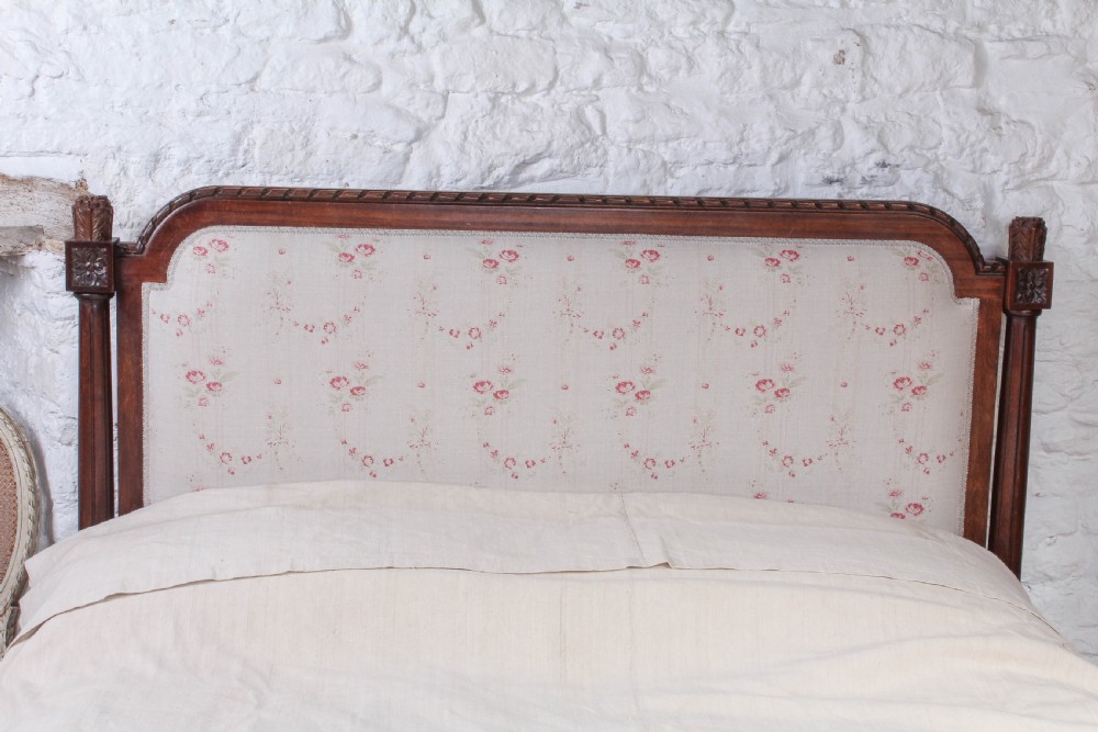 French mahogany  frame newly upholstered king size bed View III