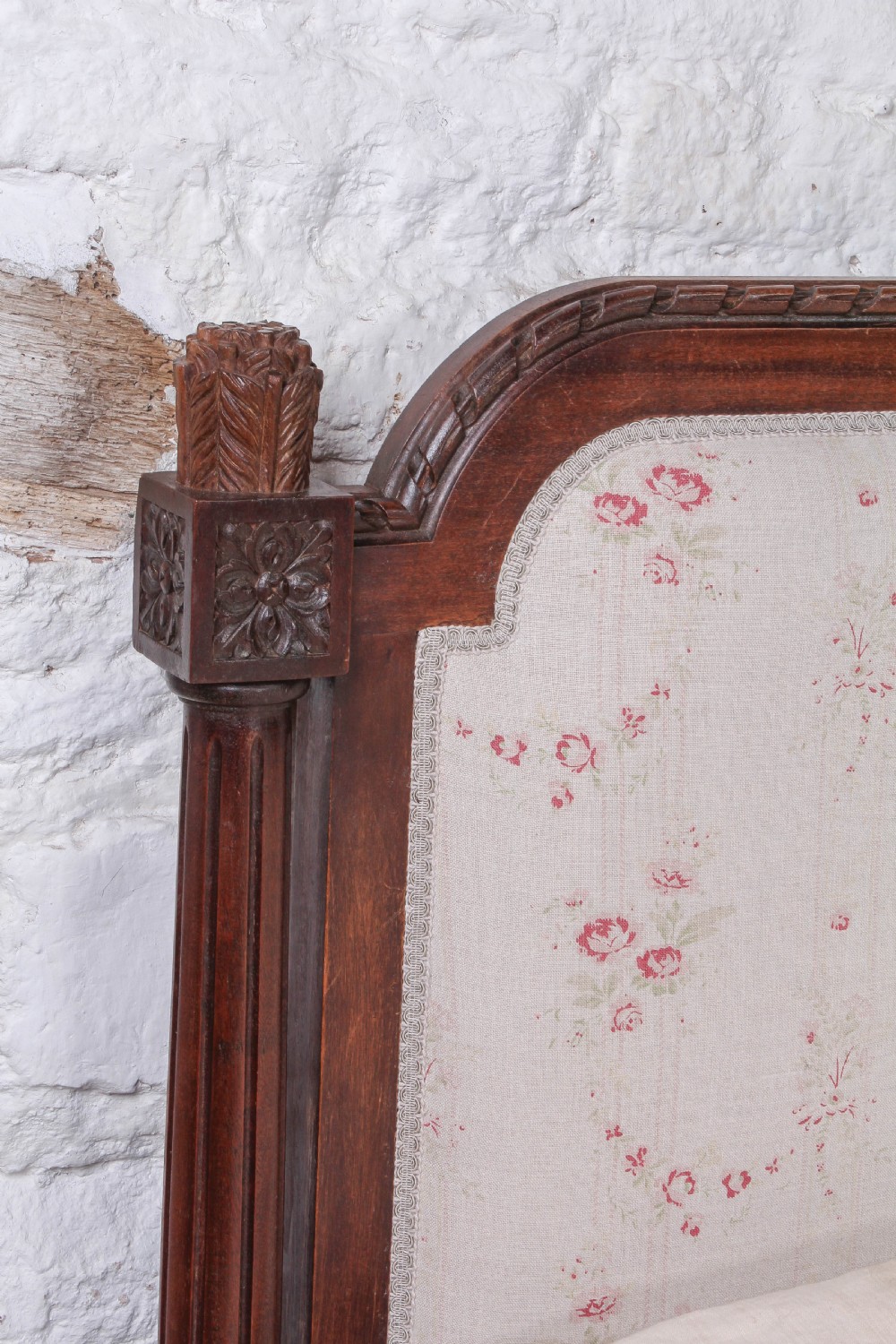 French mahogany  frame newly upholstered king size bed View V