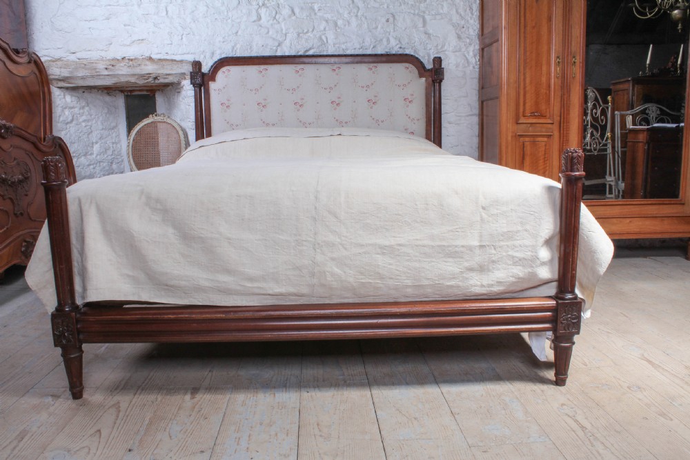 French mahogany  frame newly upholstered king size bed View VI