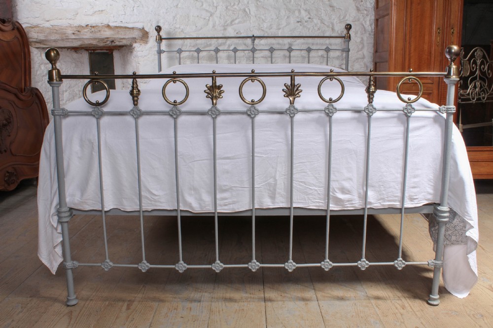 Lovely French 5Ft king size brass and iron bed  View III