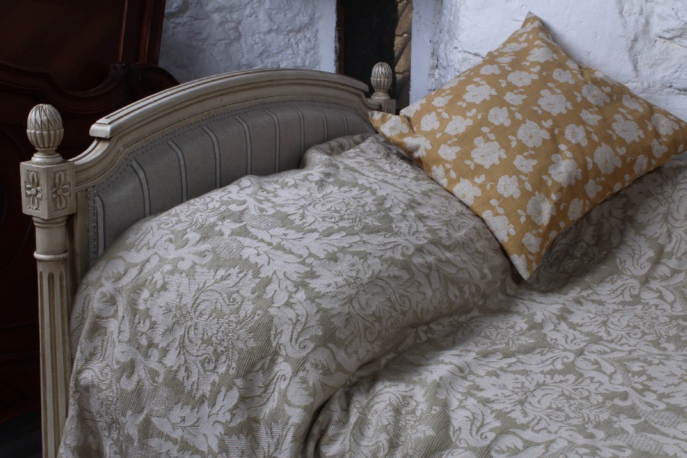 Lovely newly upholstered painted French day bed View V
