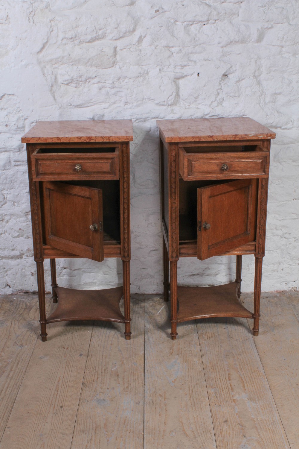 Nice pair of  matching oak bedsides  View VI