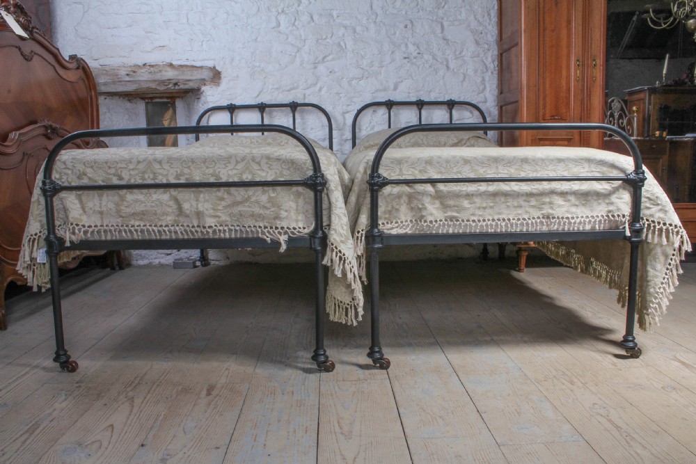 Very nice pair of Victorian all iron beds (can be joined) View IV