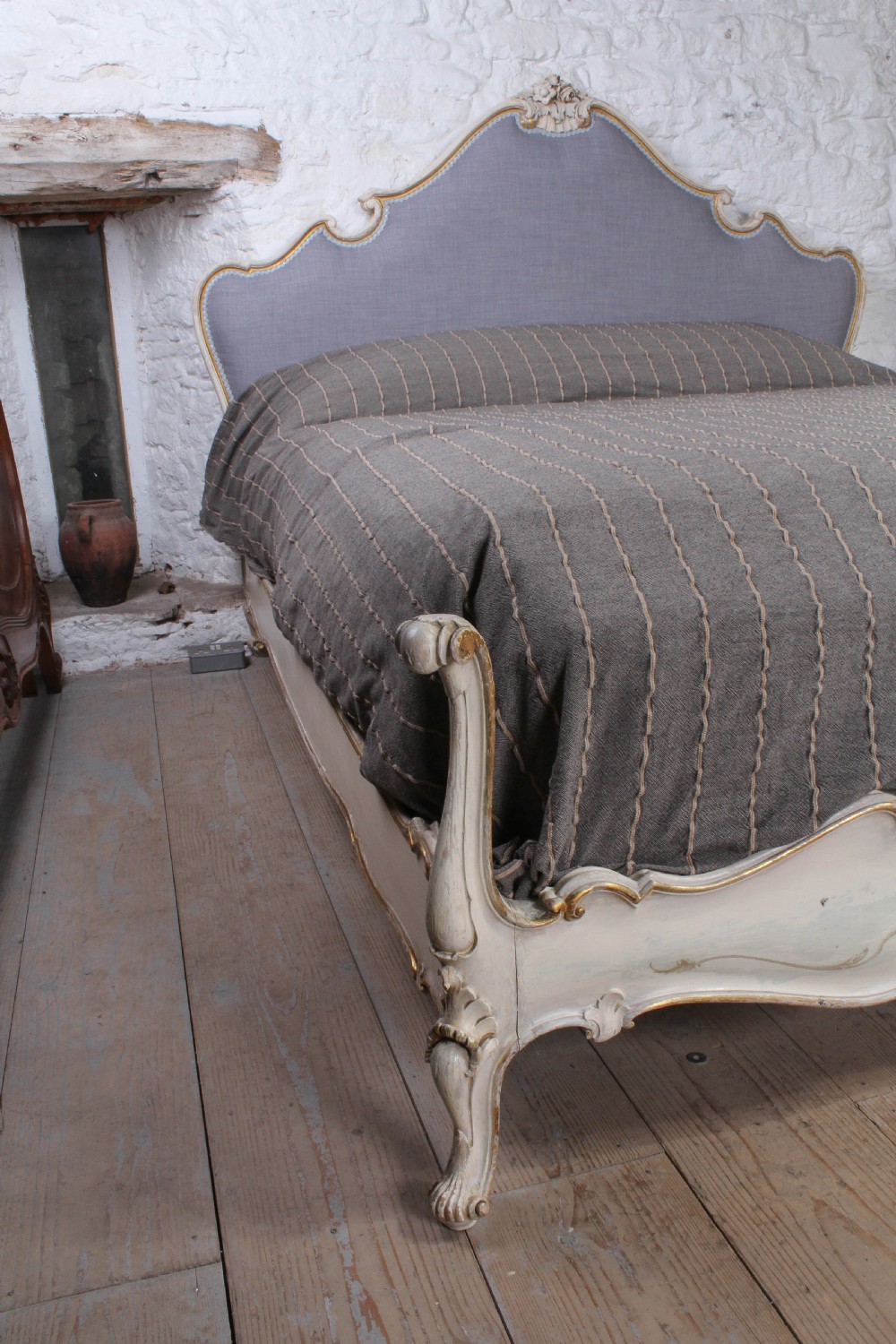 Fabulous Italian low end newly upholstered large king size bed View III