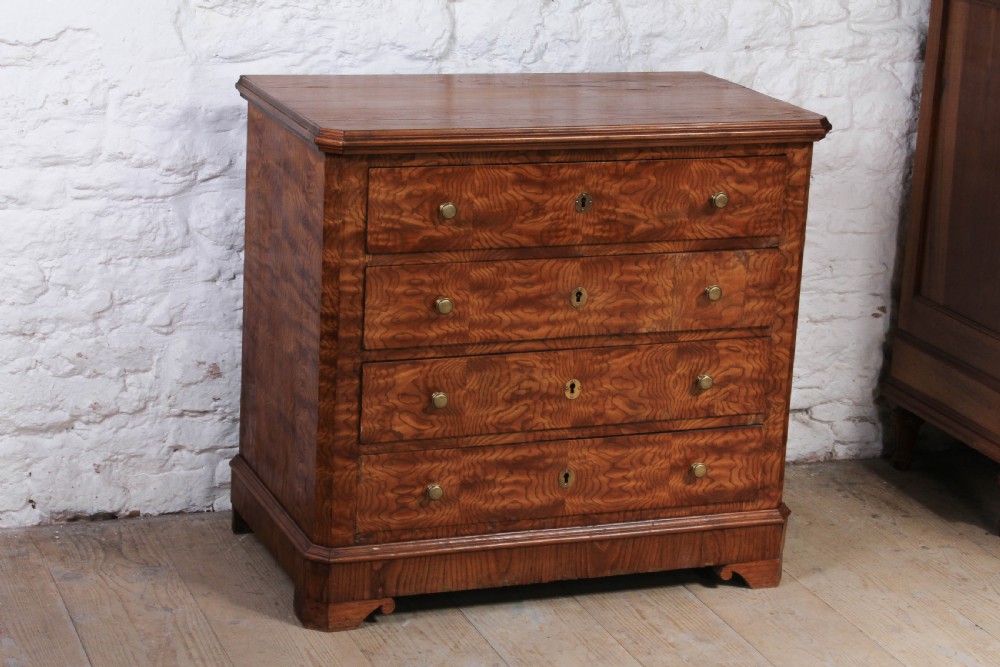 Lovely figured ash French chest of drawers