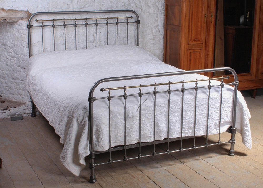 Burnished and aged brass  simple French king size bed