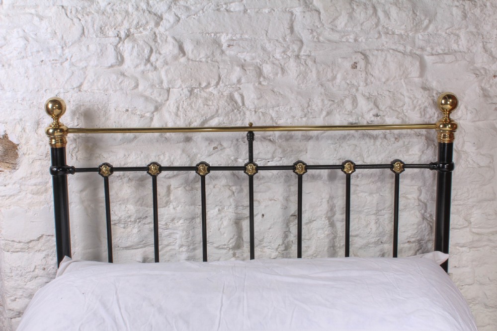 Classic Victorian iron and decorative brass double bed View VI
