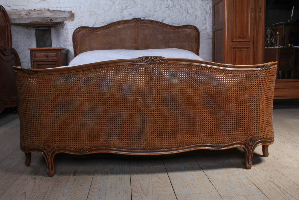 Nice French caned bergere king size bed View II