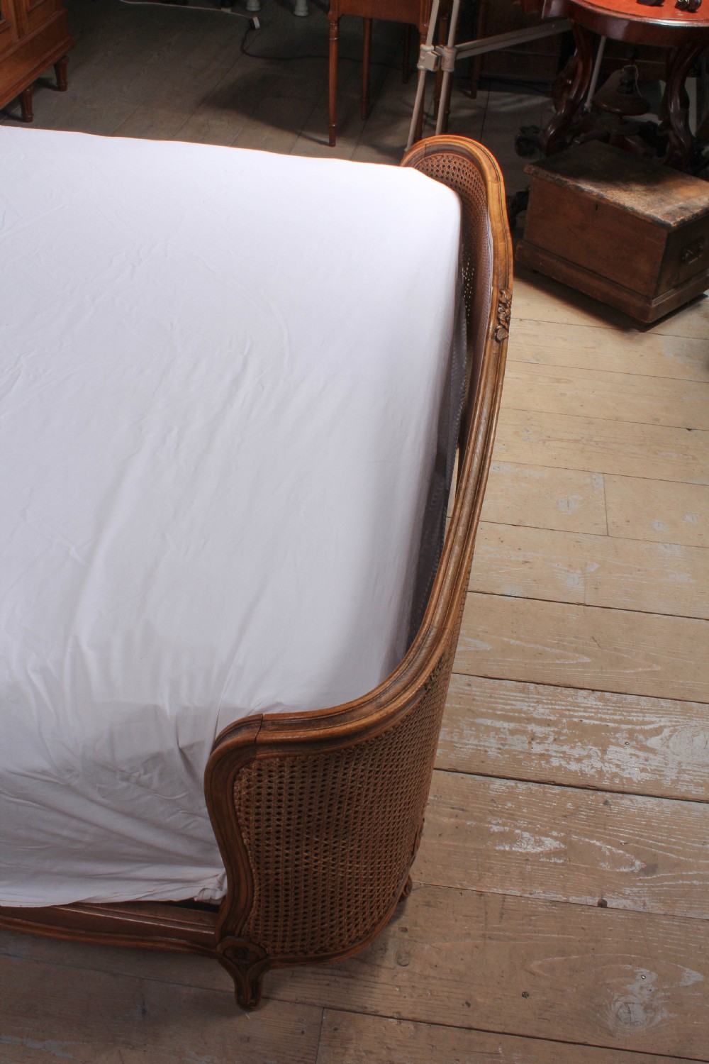 Nice French caned bergere king size bed View VI