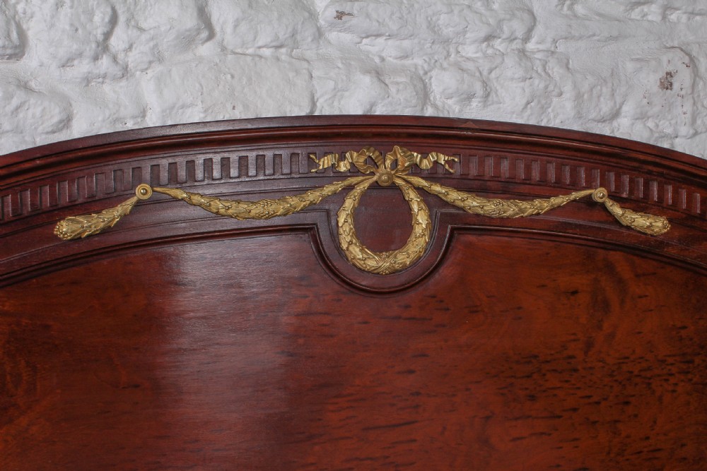Magnificent Louis XV1 style bed with flame mahogany panels View XI