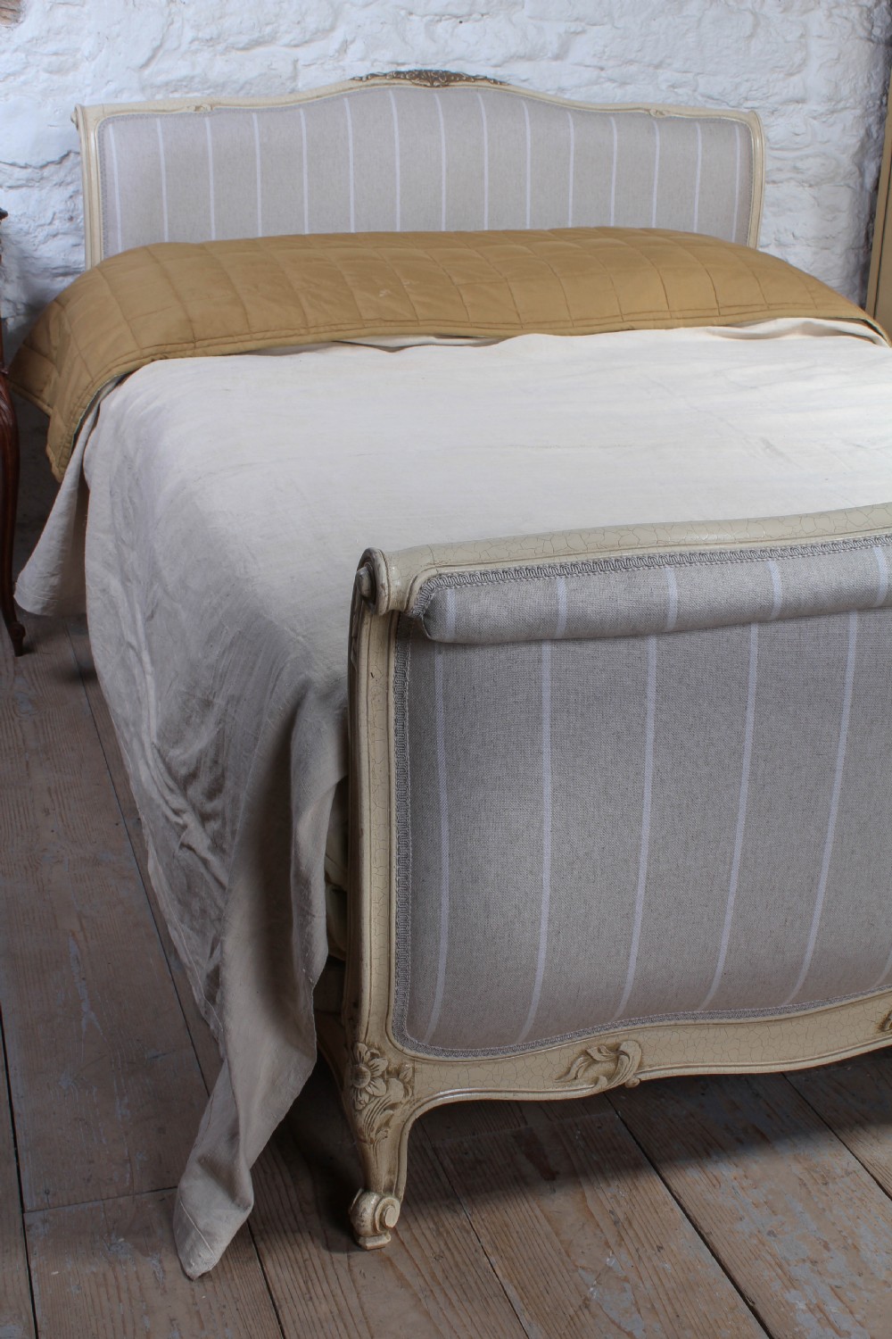 Newly upholstered king size French Lit Bateau  View VI