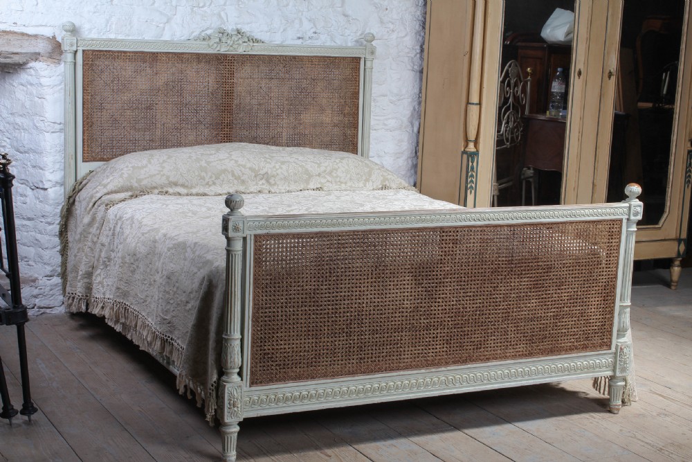 French caned bergere king size bed