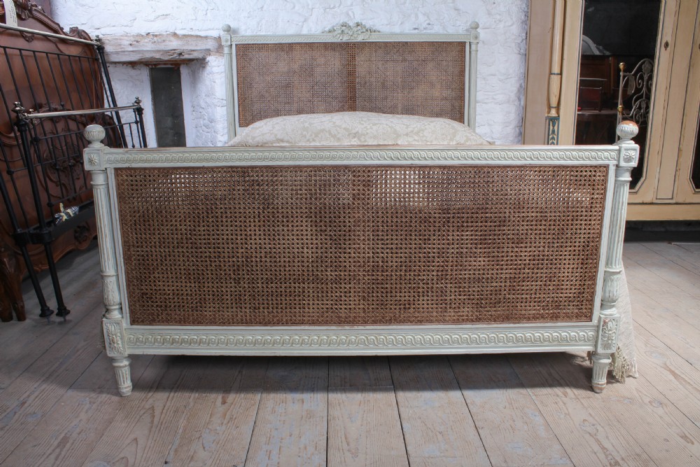 French caned bergere king size bed View II