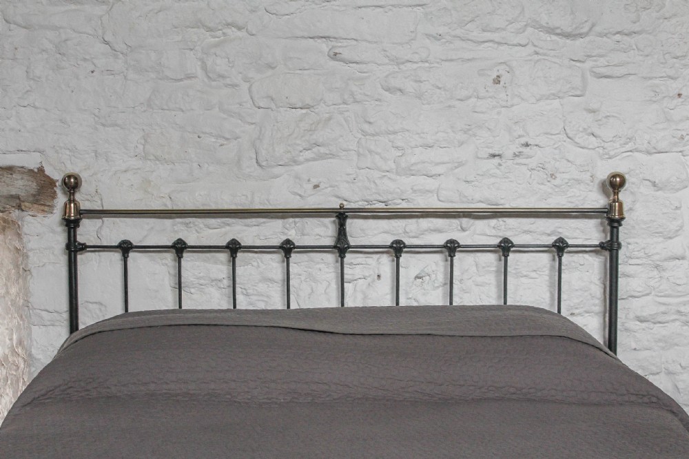 Lovely Classic Victorian black and aged brass king size bed View III