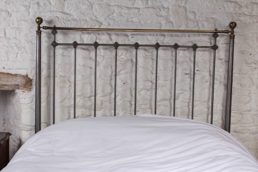 Stunning Winfield burnished iron and brass king size bed View II