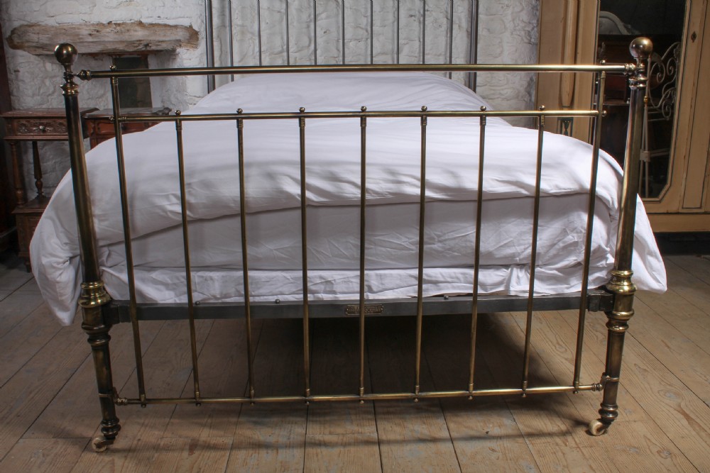 Stunning Winfield burnished iron and brass king size bed View III