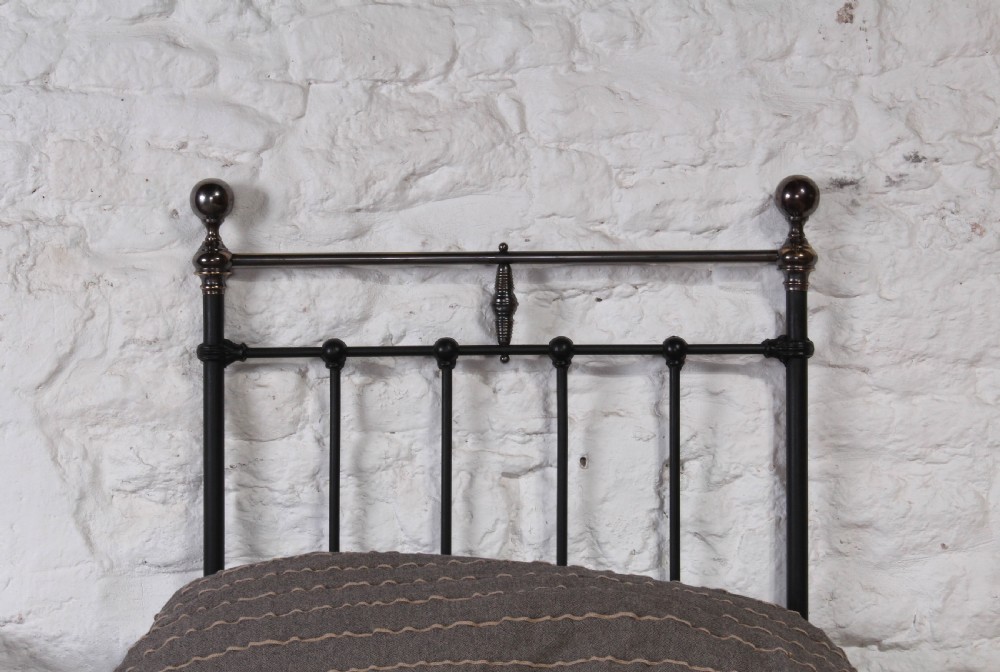 Classic Victorian small single brass and iron bed View III