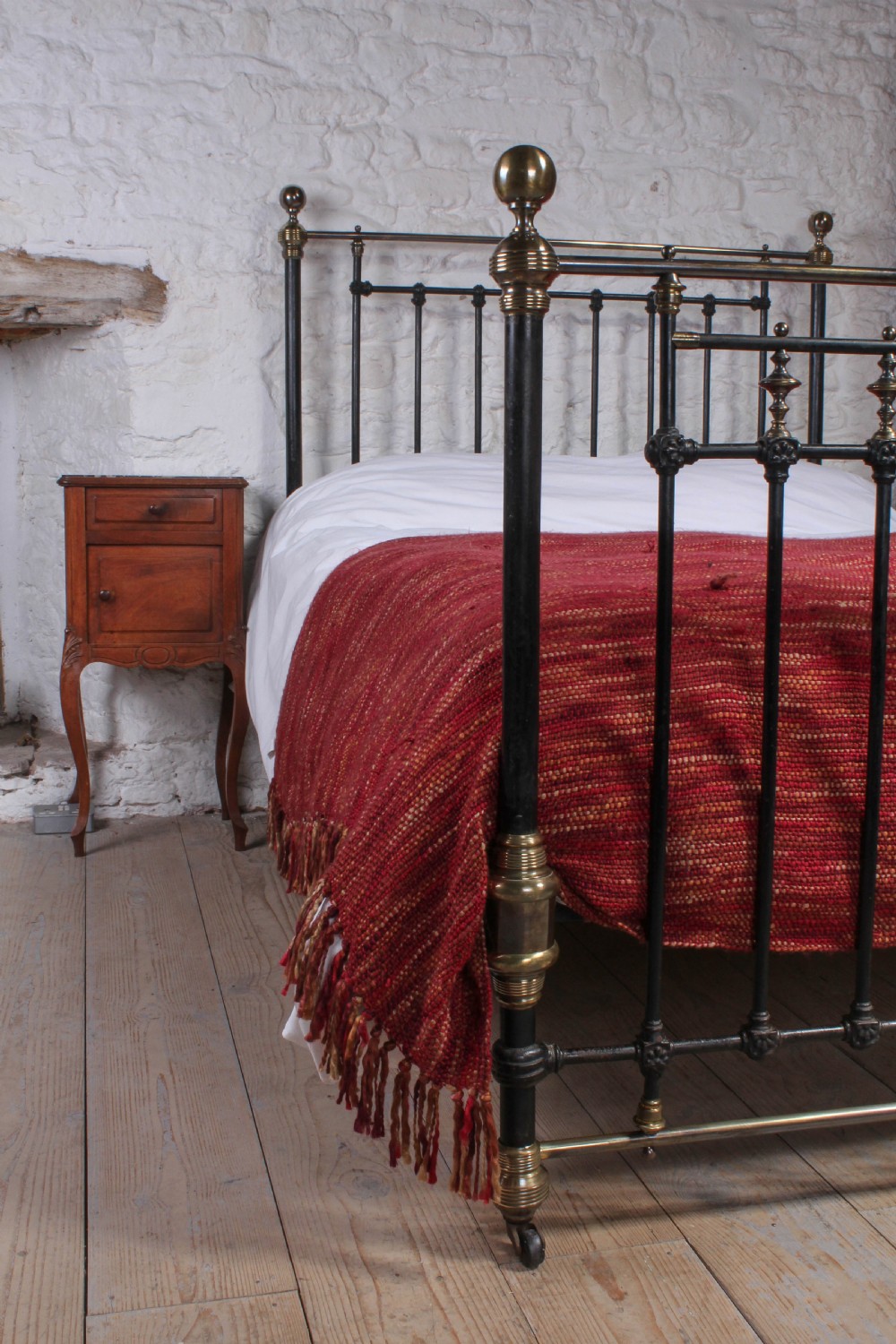 Handsome All original Victorian brass and iron double bed View II