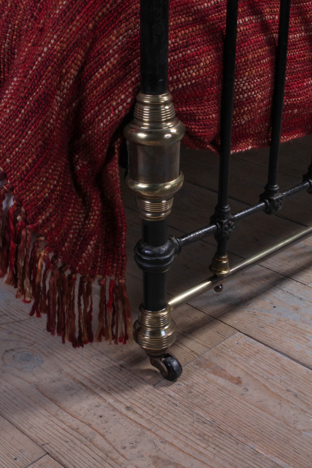 Handsome All original Victorian brass and iron double bed View III