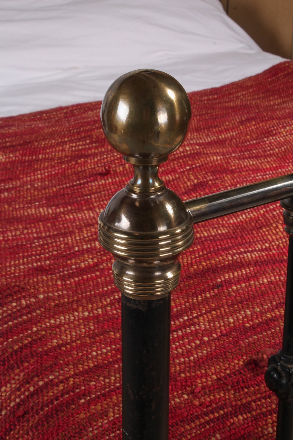 Handsome All original Victorian brass and iron double bed View VII
