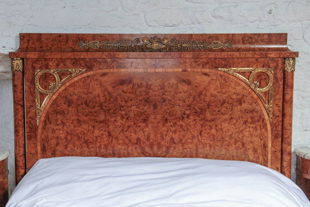 Exceptional quality Art Deco style European double bed and bedsides View II