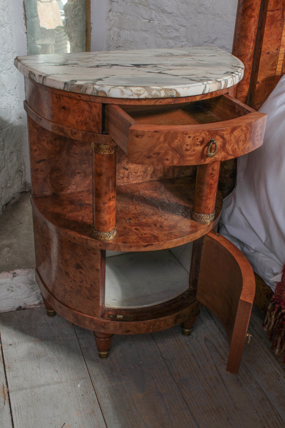 Exceptional quality Art Deco style European double bed and bedsides View X