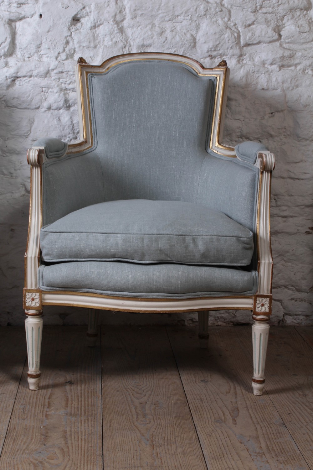 Pretty pair of newly upholstered  french salon chairs View III