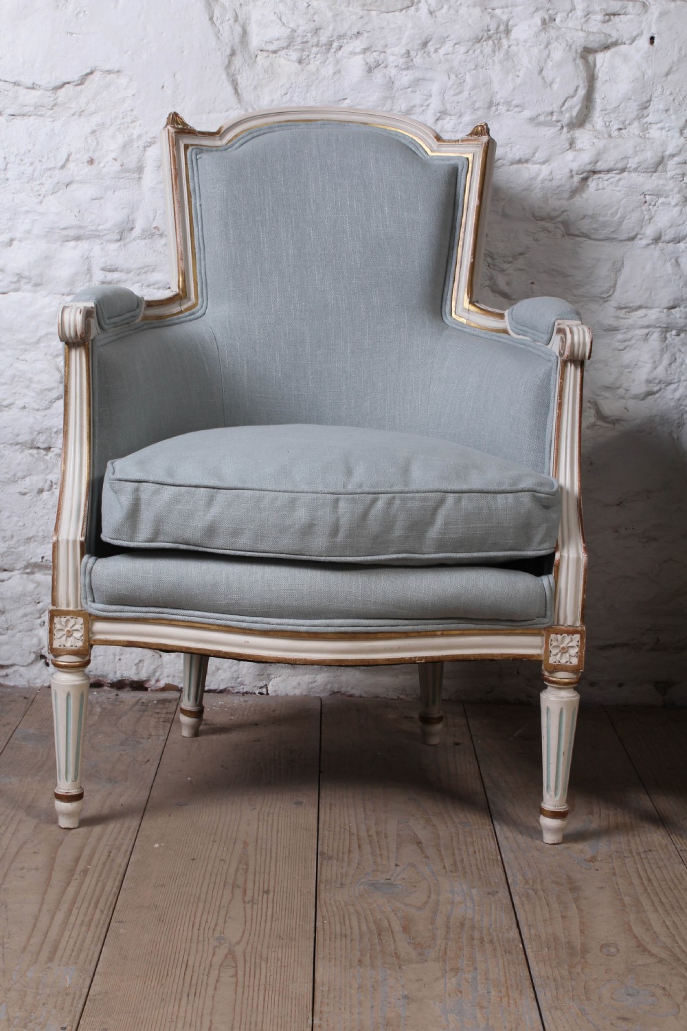 Pretty pair of newly upholstered  french salon chairs View IV