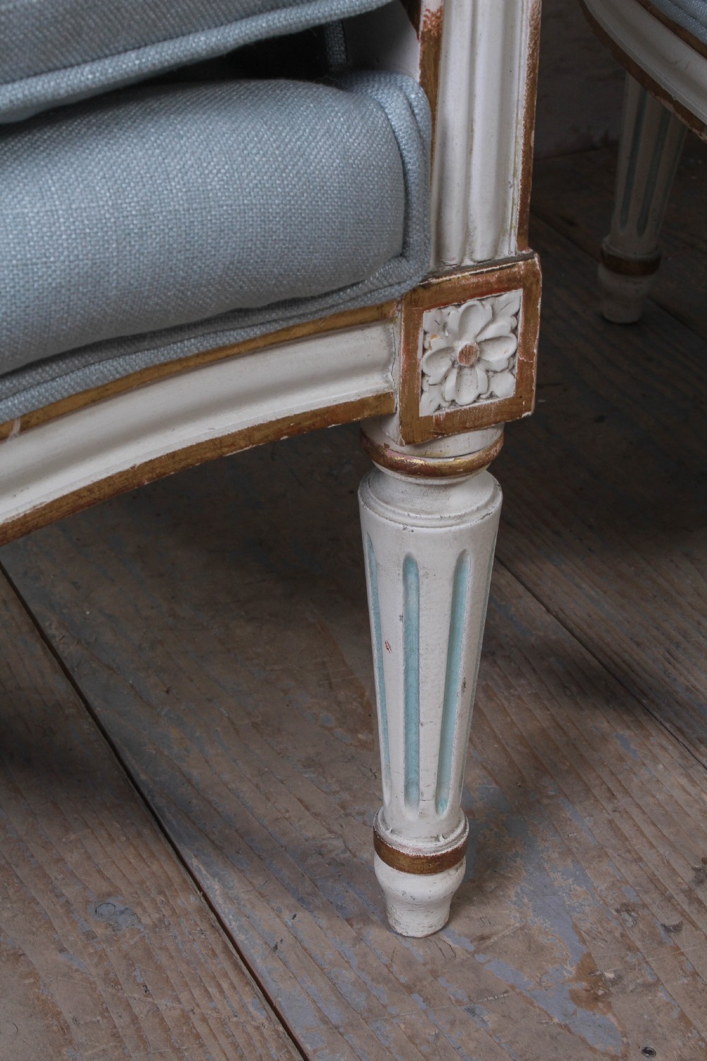 Pretty pair of newly upholstered  french salon chairs View V