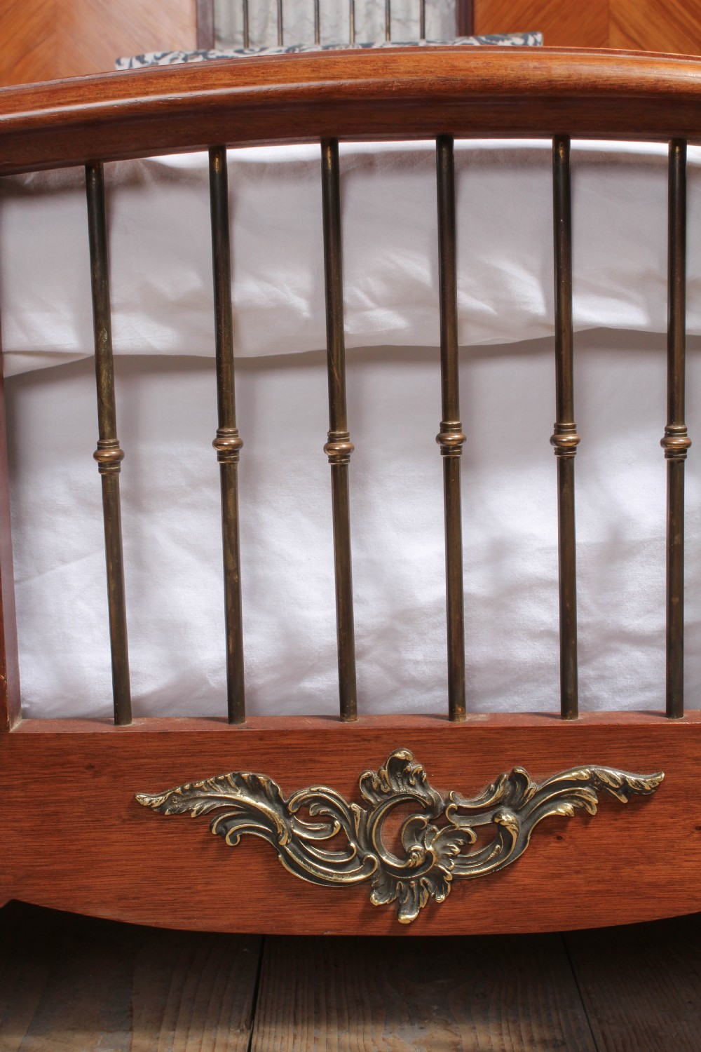 Unusual low height walnut veneer king size bed View V