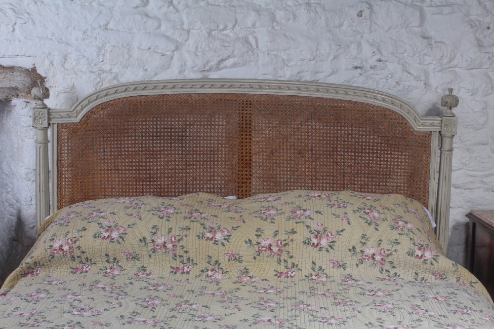 Lovely French king size caned bergere bed View II