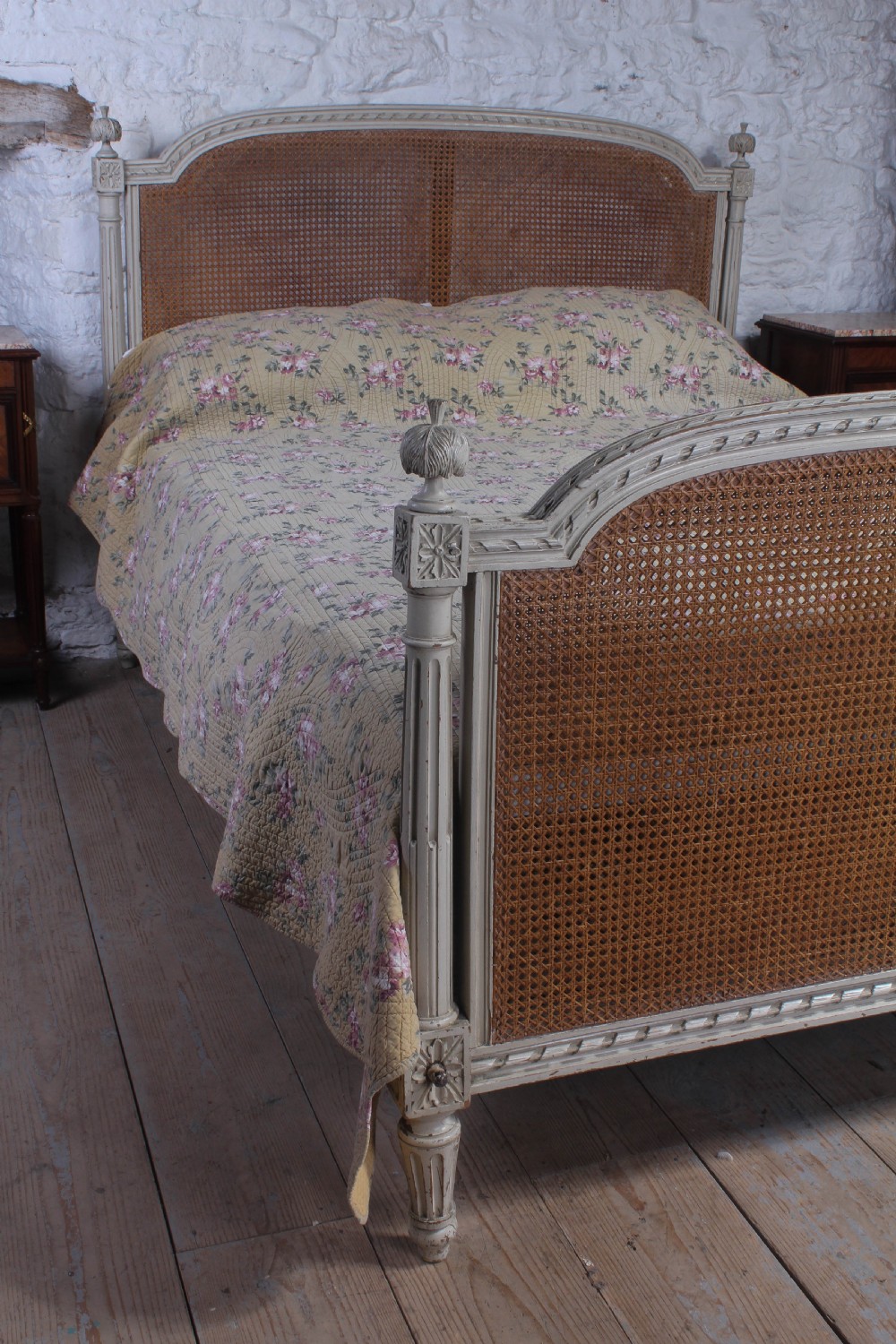 Lovely French king size caned bergere bed View VI