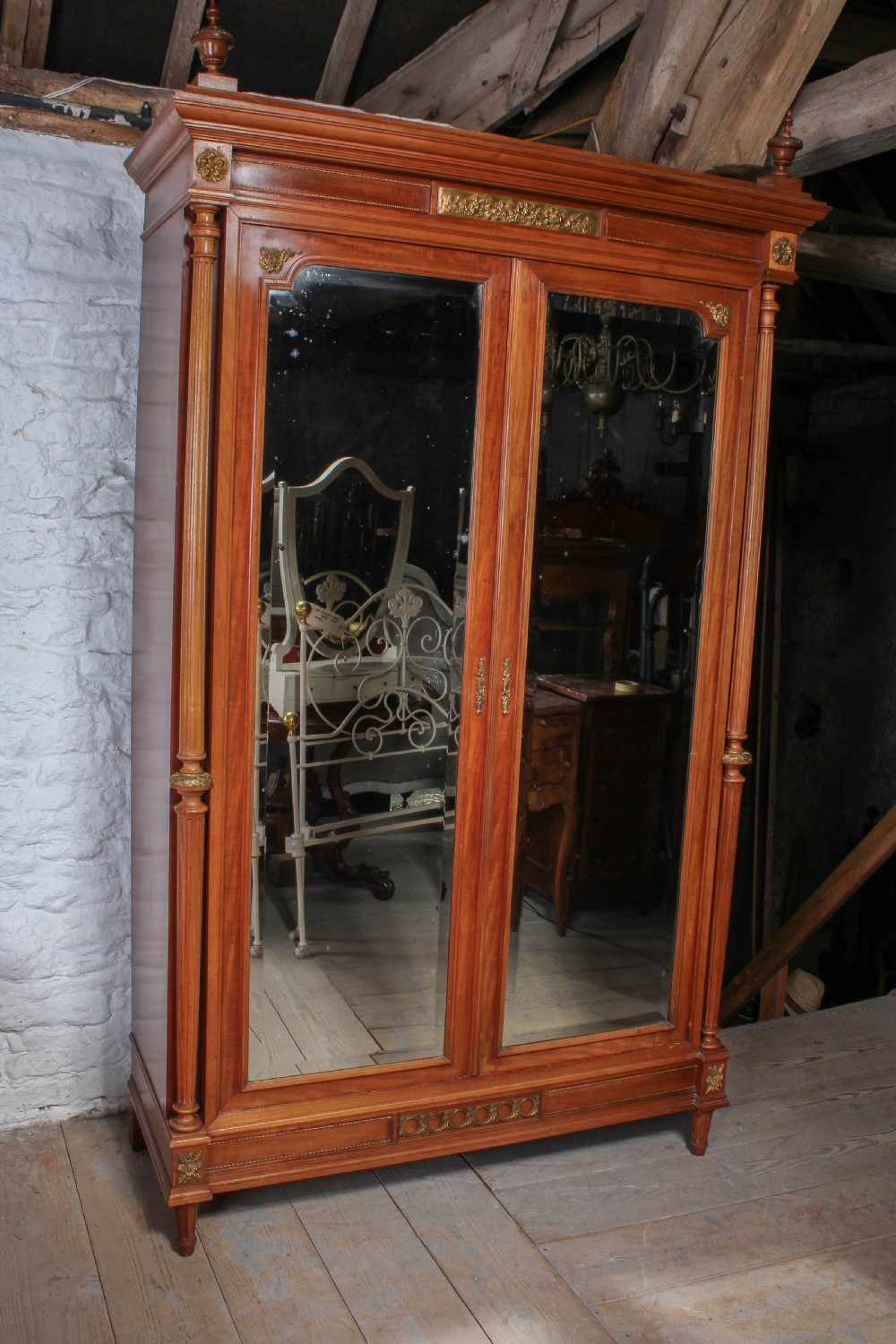 Louis XVI style big  king size bed and matching armoire View XI